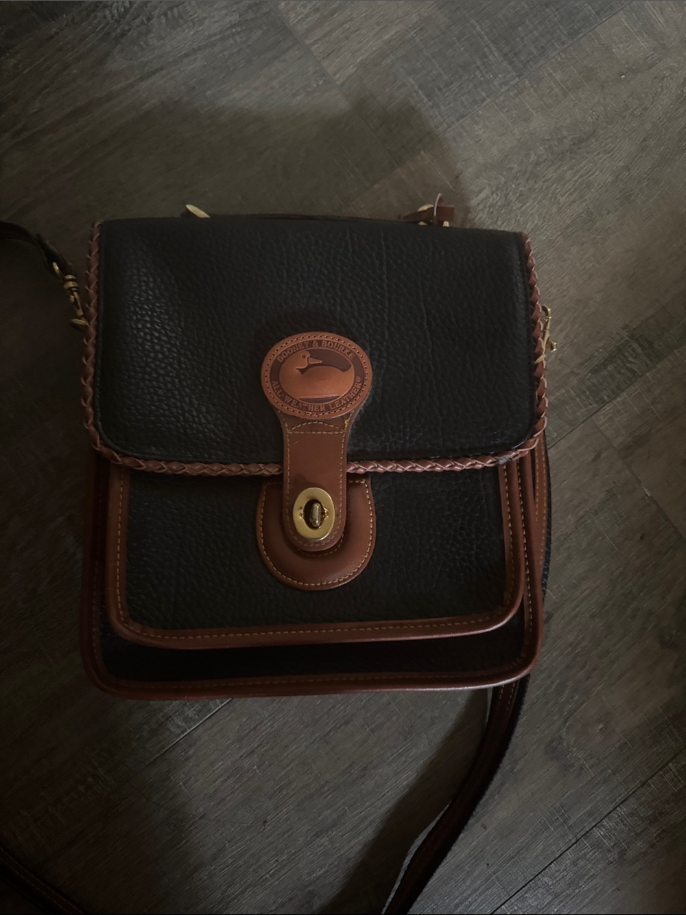 Black and Brown Leather Crossbody Bag